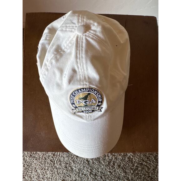2009 91st PGA Championship Hazeltine White Embroidered Strapback Dad Hat - Picture 2 of 6
